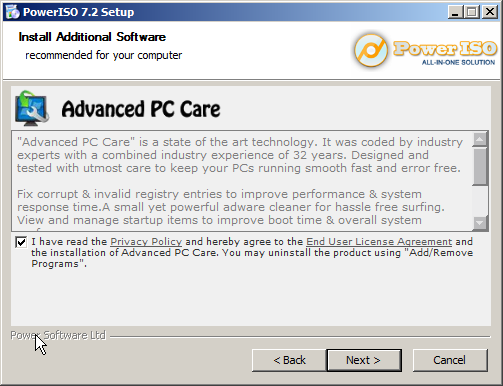 PowerISO attempt to install spyware 2